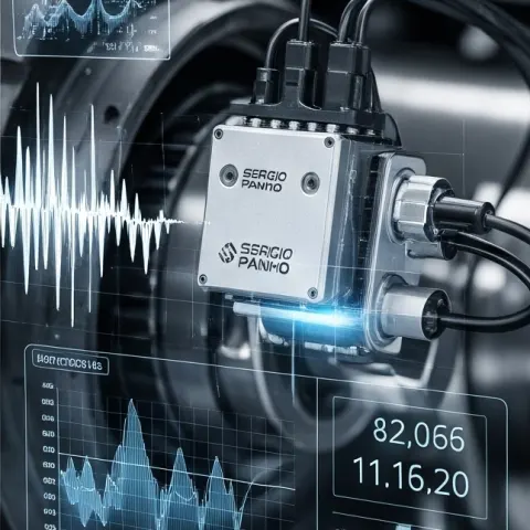 Sensor de vibração com gráficos de leitura